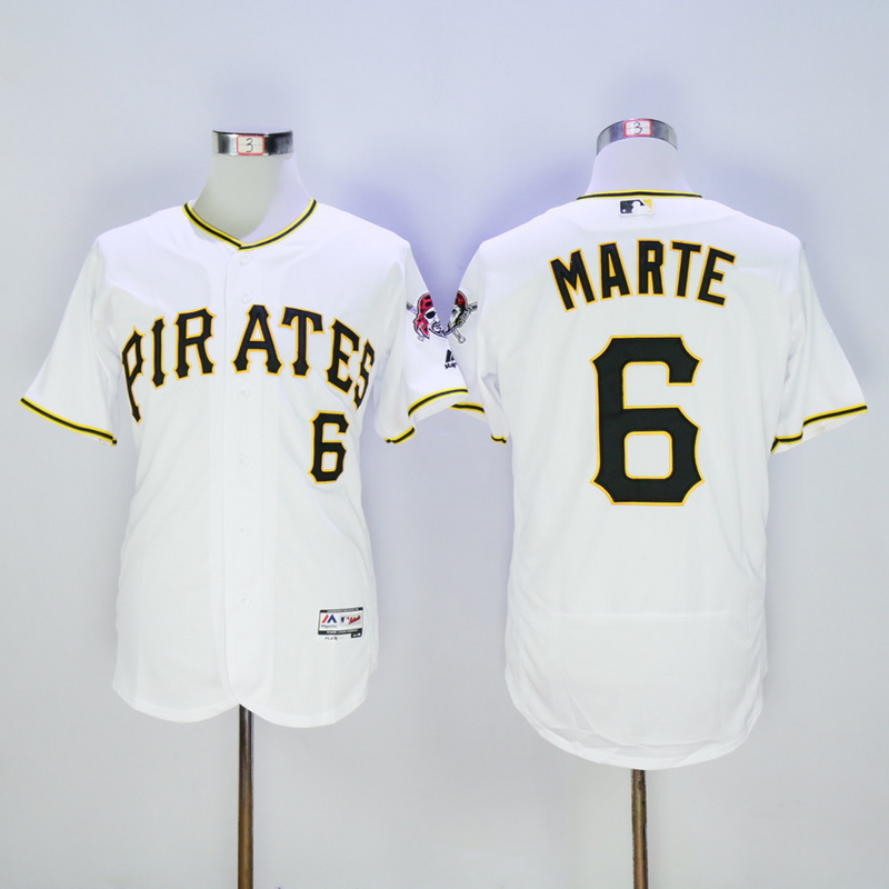 Men Pittsburgh Pirates #6 Marte White Elite MLB Jerseys